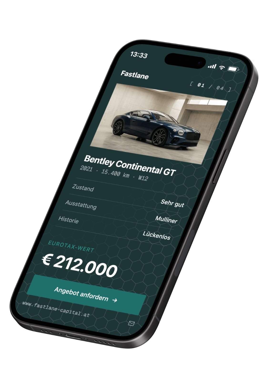 Modus Capital Fahrzeugbewertung am Smartphone